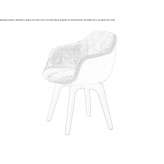 Upholstered chair with removable cover and armrests Pigna