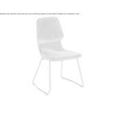 A chair upholstered in fabric with a sled base Wapielsk