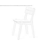 An oak chair with an open backrest that can be stacked Moruya