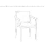 Upholstered ash chair with armrests, stackable Guengat