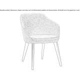 Fabric chair with armrests Maneru