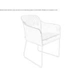 Restaurant chair based on a sleigh with armrests Cuendo