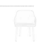 Upholstered chair with armrests and wooden legs Pomi