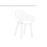 Chair upholstered in fabric with armrests Tatui