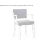 Chair upholstered in fabric with armrests Imer