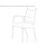 Chair upholstered in fabric with armrests Catalca