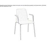 Upholstered, stackable chair with armrests Sotelo