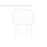 Velvet chair with armrests and metal legs Boom