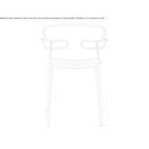 Metal restaurant chair with armrests and integrated cushion Karawara
