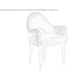 Leather and fabric chair with armrests Camoapa