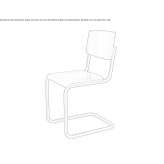 Restaurant chair in stainless steel and wood with a cantilever Waabs