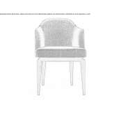 Leather and fabric chair with armrests Ketchum