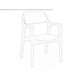 Beech chair with armrests Berhida