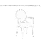 Chair upholstered in fabric with armrests Iscroni