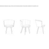 Upholstered leather chair with armrests Chevry