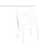 Leather chair with open backrest, upholstered Adana