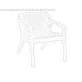 Chair upholstered in fabric with armrests Besate