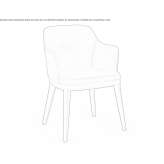 Upholstered leather chair with armrests Aracuai