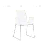 Fabric chair based on a sled with armrests and a metal base Rabat