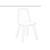 Wooden veneer chair on trestles and beech wood base Rabat
