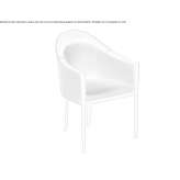 Tanned leather and fabric chair with armrests Hresa