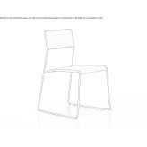 Stackable chair on a sled base, made of regenerated leather Norman