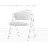 Fabric and beech wood chair with armrests Britten
