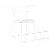Chair made of steel and wood, with integrated cushion, stackable Grishino
