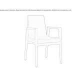 Chair upholstered in fabric with a beech base and armrests Arno
