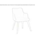 Leather chair with armrests and beach base Avegno