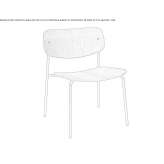 Stackable chair made of steel and wood Grishino