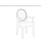 Medallion fabric chair with armrests Iscroni