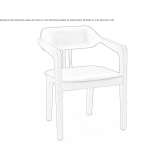Beech chair with armrests and integrated cushion Abanades