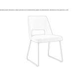 Fabric chair with open backrest and metal base Avegno