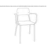 Steel and wood chair with stackable armrests Suhulet