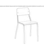 Steel and wood chair with open backrest Suhulet