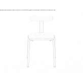 A maple chair with an open backrest that can be stacked Limon