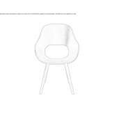 Oak chair with armrests Sonnaz