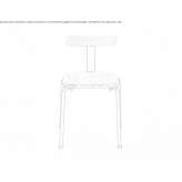 Ash chair with open backrest, stackable Limon