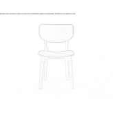Beech chair with integrated fabric cushion Sonnaz