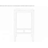 Square high table made of solid wood Atalanti