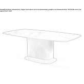 Rectangular table made of wood and glass Momence