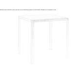 Square table made of galvanized steel Pizzale