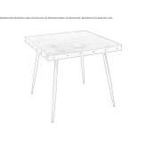 Square table made of wood and metal Connor
