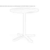 Round wooden table with 4-star base Genthin