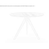 Round wooden table with 3-star base Talavera