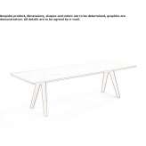 Rectangular table made of solid wood and MDF Marmet