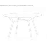 Round table made of crystal and steel Jandrain