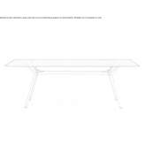 Rectangular table made of crystal and steel Jandrain