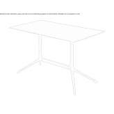 Prostokątny stół z odlewanego ciśnieniowo aluminium z opuszczanym liściem Cimislia